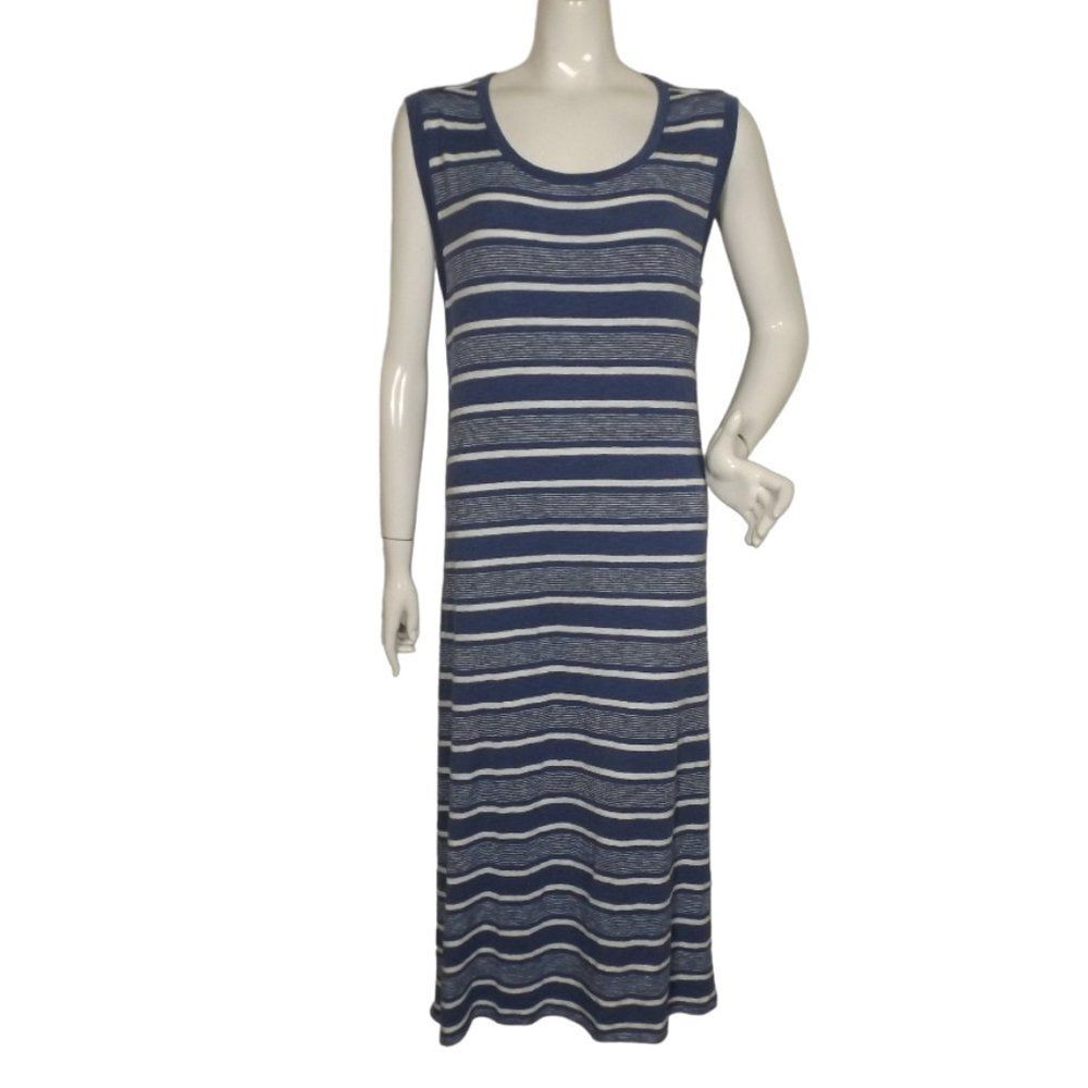 new BP Midi Dress, 4X, Blue stripes, Open Back Waist, Sleeveless, Long